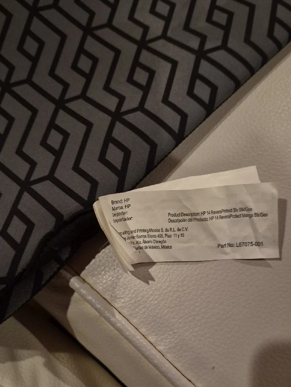 HP Gray and Black Geometric Laptop Sleeve